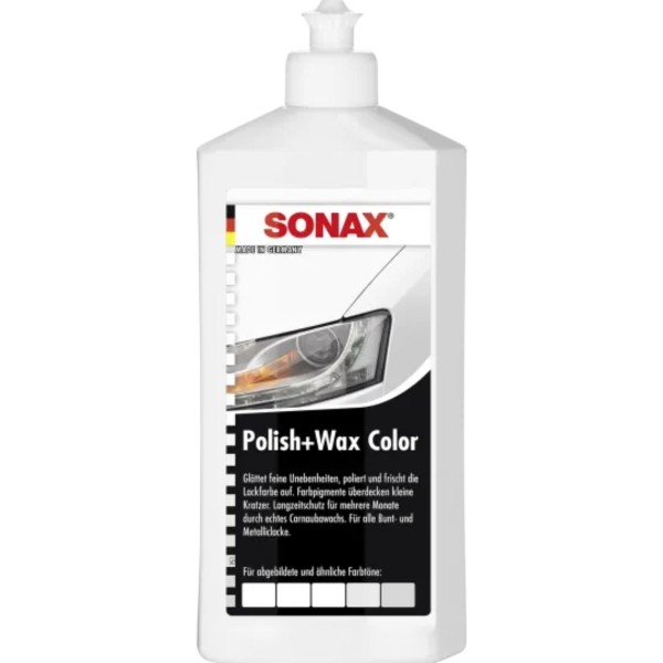 SONAX Lackpolitur – Polish & Wax Color NanoPro weiß 500 ml